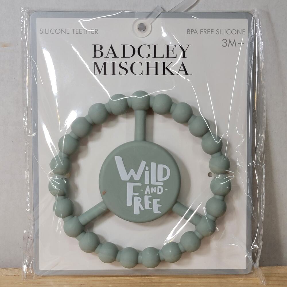 Badgley Mischka Green Silicone Teether - 3M+ NEW / SEALED
